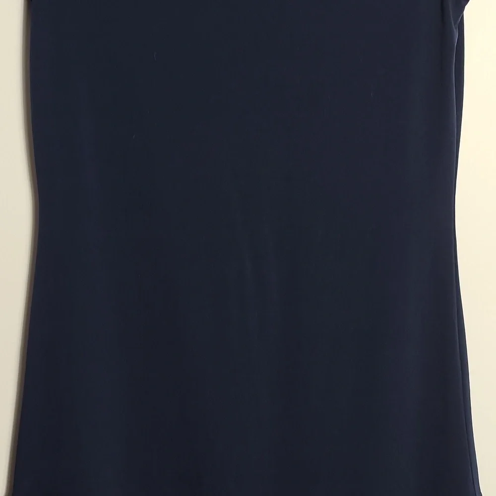 MICHAEL KORS Pleated Hem Shift Dress In Navy Blue Size Small